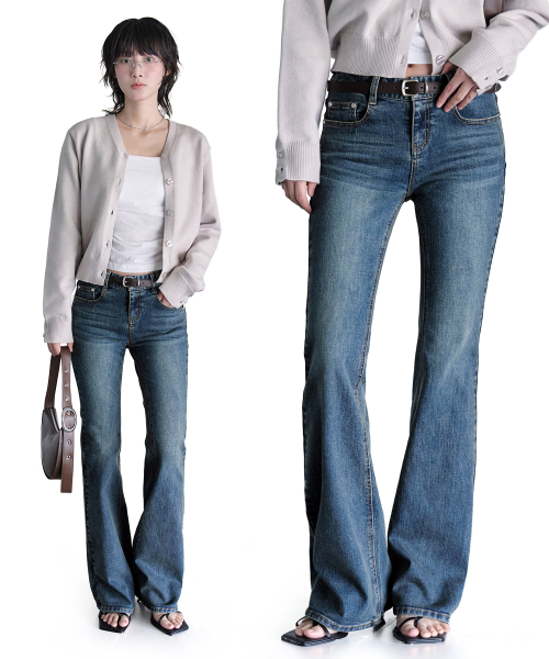 Signature Slim Low Rise Flared Jeans DCWPT006BlueB