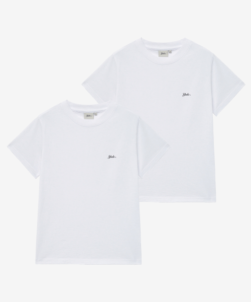 예일() [2PACK] 우먼즈 스넬로고 반팔티셔츠_화이트/화이트 상품 이미지