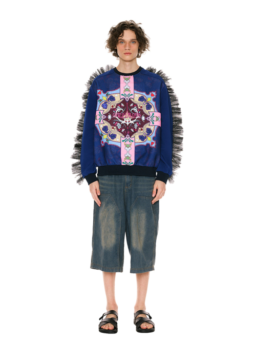 Western Patterned Heart Sweatshirt