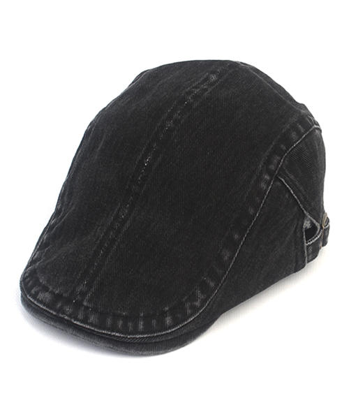 Vintage Washing Black Side Belt Huntingcap 헌팅캡