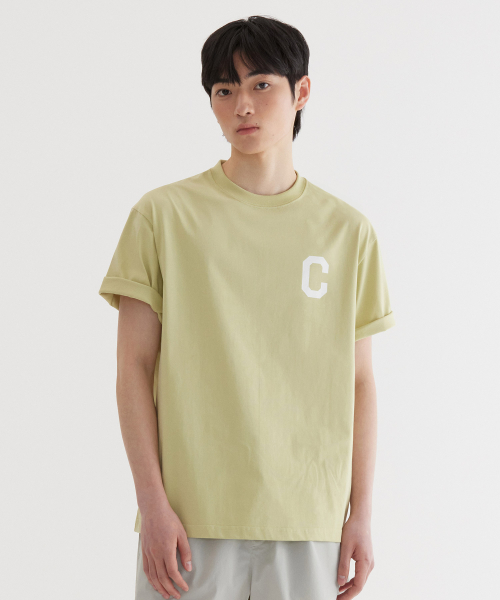 커버낫() 쿨 코튼 C 로고 티셔츠 Lime 상품 이미지