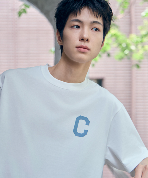 커버낫() 쿨 코튼 C 로고 티셔츠 White 상품 이미지