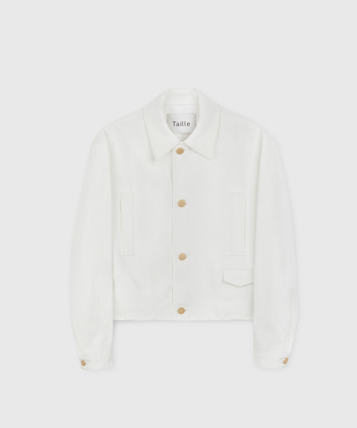 RIGID COTTON ORBIC BLOUSON PEARL WHITE