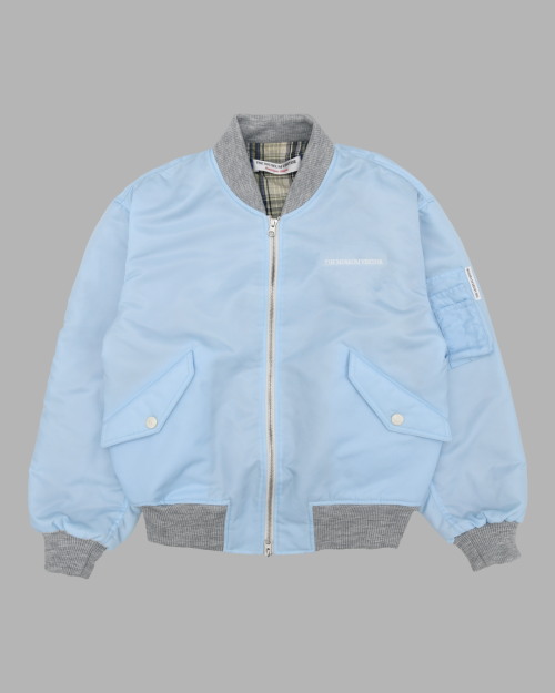 더뮤지엄비지터(THEMUSEUMVISITOR) SHIRRING MA-1 JACKET (SKY