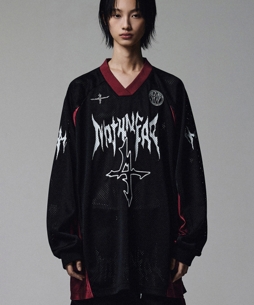 【NOT4NERD】Bone Logo Mesh Long Sleeve★韓国人気★ 追跡付 NOT4NERD(ノットフォーナード)のメンズ Tシャツ・カットソー