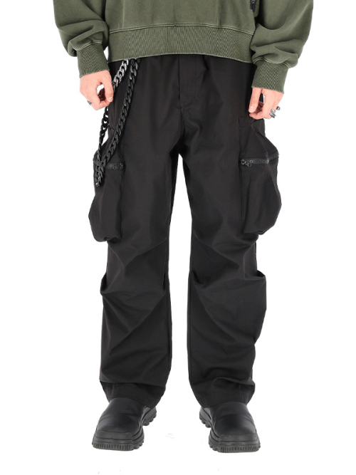 Брюки баллоны Grid Chino с карманами (Black)