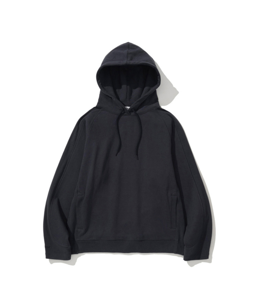 Ribbed Detail Sweat Hoodie Navy