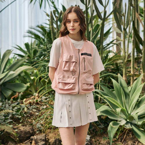 Женский розовый жилет 4-pocket Utility из сетки эмбо