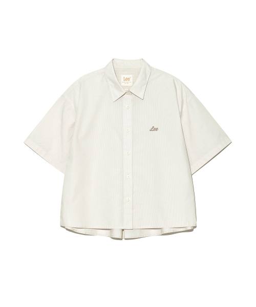 Женская кроп-рубашка с коротким рукавом Light Beige