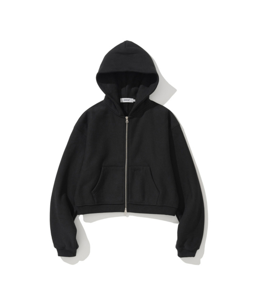 Oversized Sweat Hoodie Zip-Up Black