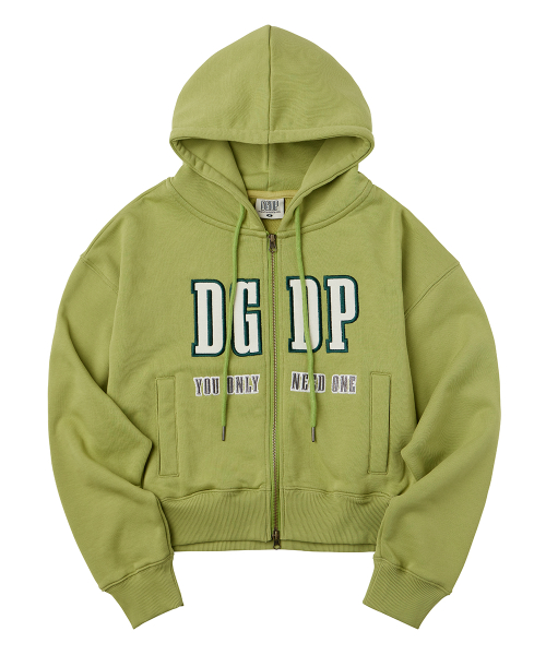 Кроп-худи на молнии DGDP с аппликацией, Olive Green