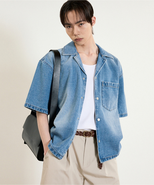 Vintage Denim Over Shirt (Washed Blue) TNSH5E204B2