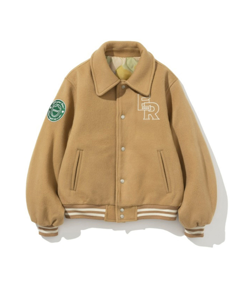 Nautical Varsity Jacket Beige