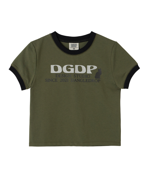 Кроп-футболка рингер DGDP CAT Khaki