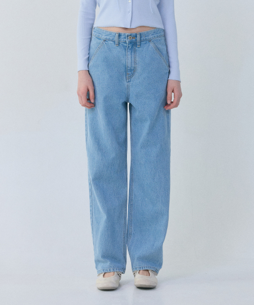 Slash Pocket Denim Pants (Light Blue)