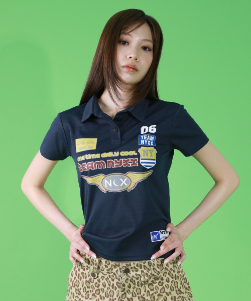 RACING PIQUE POLO SHIRTS NAVY
