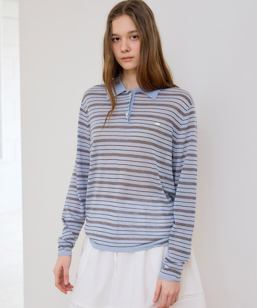 LOVELY STRIPE KNIT_BLUE
