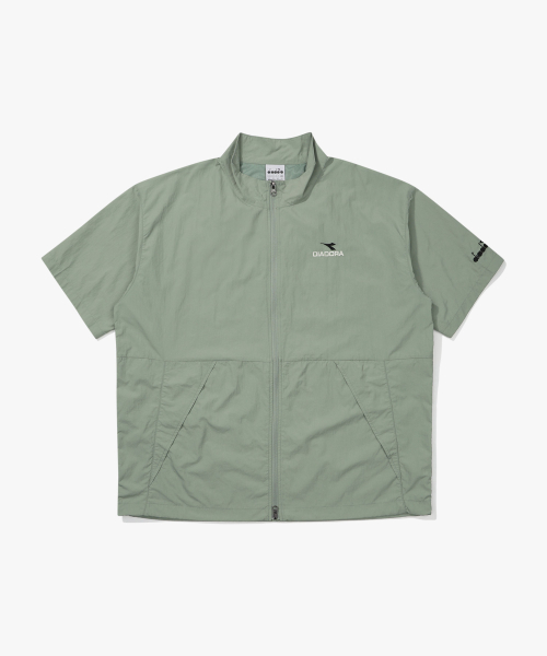 Легкая куртка на молнии с коротким рукавом KHAKI
