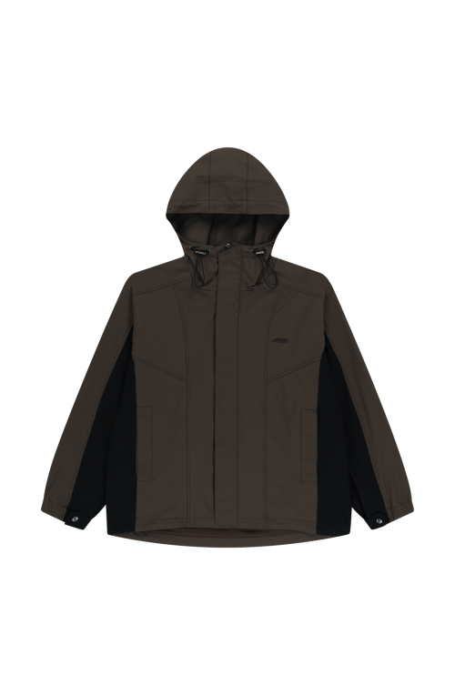 PANELED WINDBREAKER [BROWN]