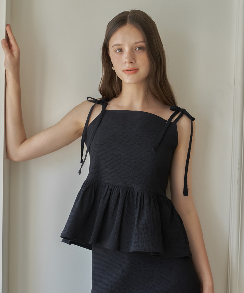 BON BON SLEEVELESS BLOUSE_BK