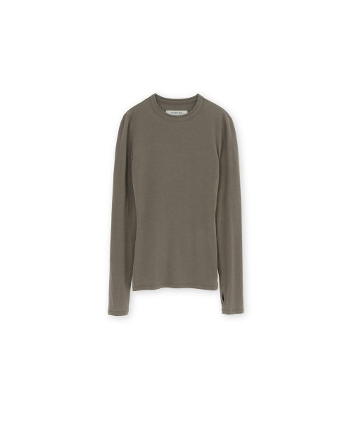 W Seethrough Long Sleeve, Brown