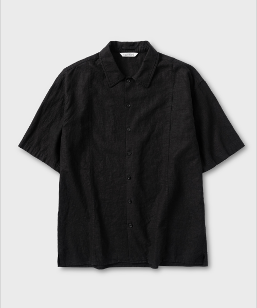 WASHING LINEN HS SHIRTS_BLACK