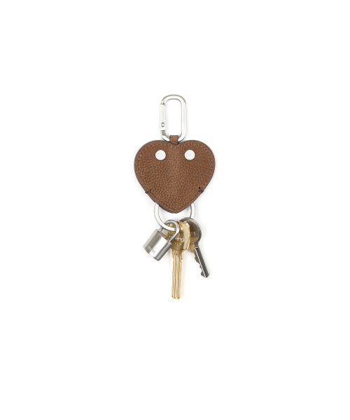 HEART FLAT KEY RING [NUBUCK BROWN]