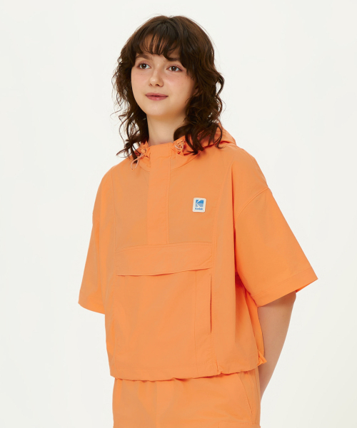 Женский анорак с капюшоном и коротким рукавом ORANGE