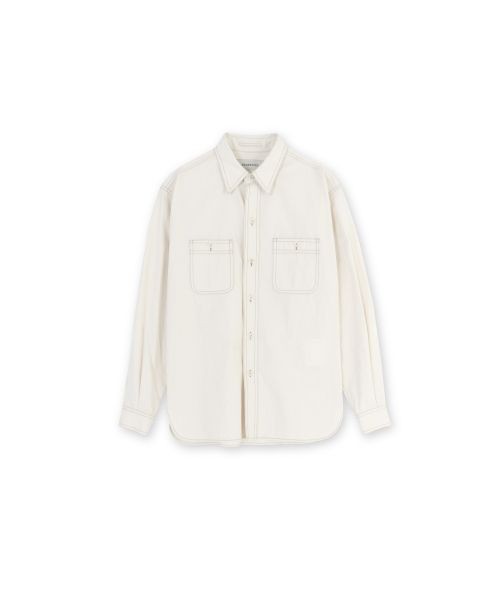 Washed Work Shirt, Ecru