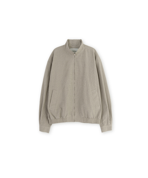 Бомбер из органического хлопка со стойкой, Beige клетка