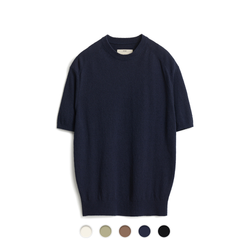 Short Sleeve Boucle Crewneck Knit - 5 Color