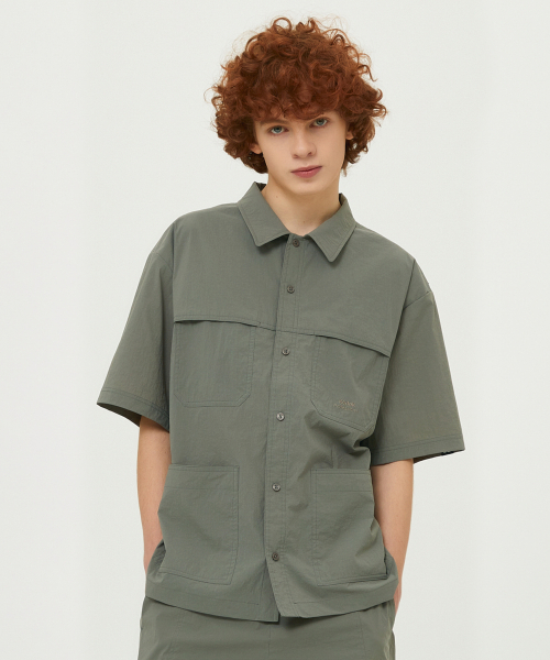 Рубашка-жакет Mailer Essential с коротким рукавом KHAKI
