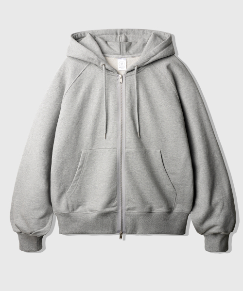 Luna Raglan Balloon Hood Zip Up Gray KJHD2613