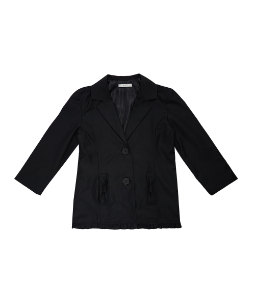 Укороченный жакет на двух пуговицах (Black)