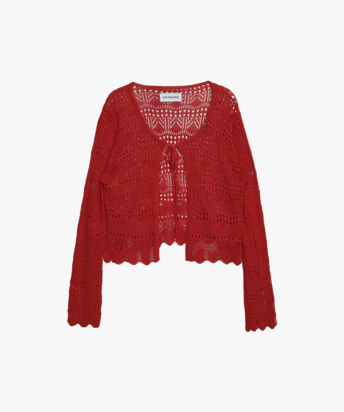 ANNES CROCHET CARDIGAN_RED