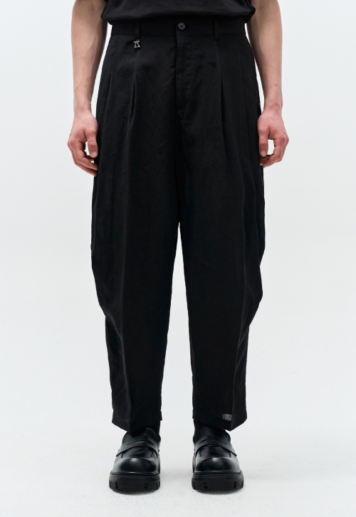 Льняные свободные брюки Black ZH3PT351BK