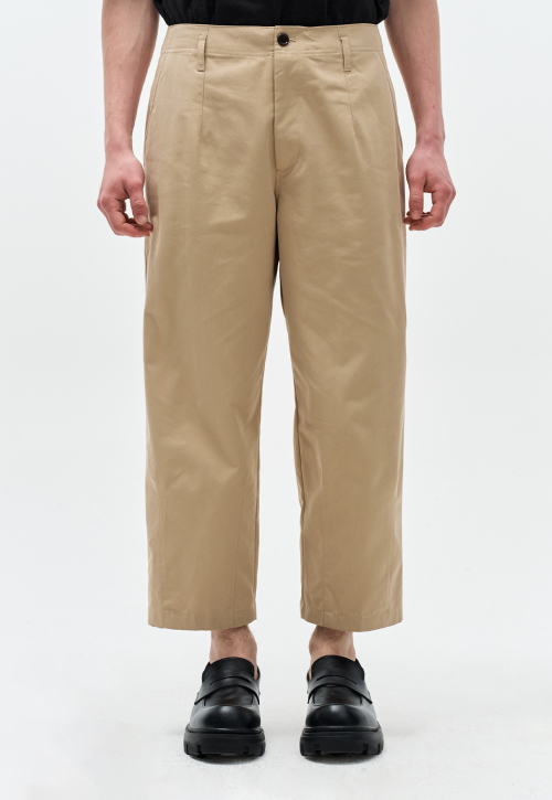 Свободные хлопковые брюки Beige ZH2PT212BE