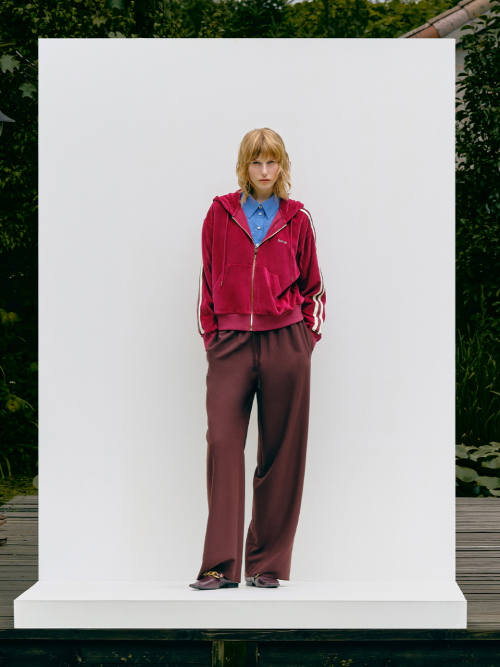 WIDE LONG BANDING PANTS_WINE