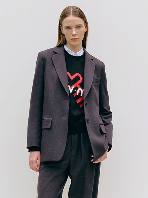 BOXY TAILORED JACKET_CHARCOAL GRAY
