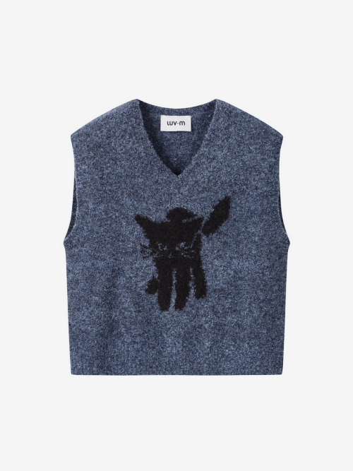LUVMITCHI VEST WOMENS_MELANGE BLUE