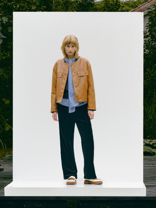FAUX LEATHER ZIP-UP_CAMEL