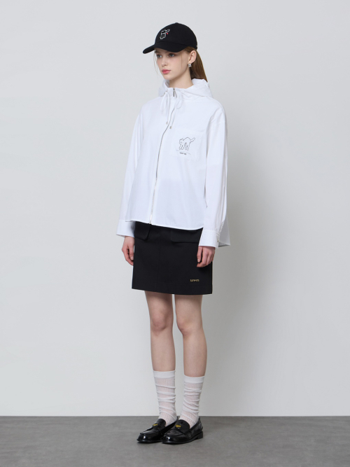 UNISEX HOODIE ZIP UP_WHITE