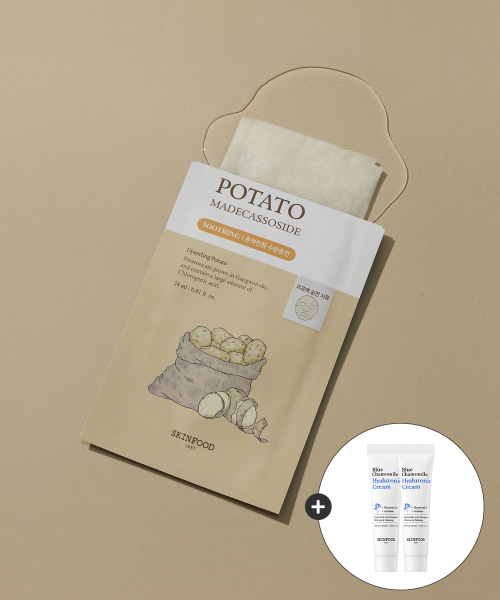 스킨푸드() [블루캐모마일크림15ml2개 증정] [총20매] 포테이토 마데카소사이드 마스크 10+10매 상품 이미지