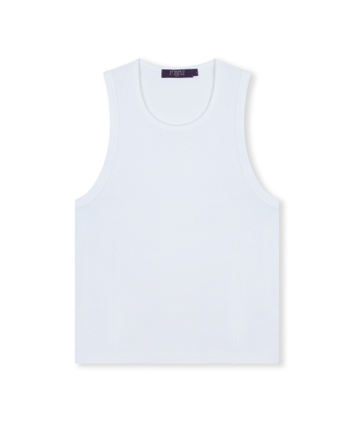 SLIM FIT SOLID TANK TOP WHITE