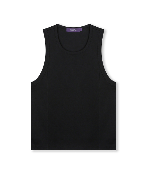 SLIM FIT SOLID TANK TOP BLACK