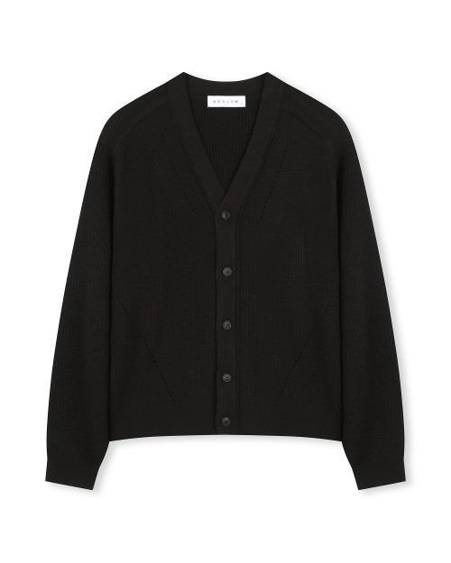 [BESLOW X Sakhyung] V NECK SHORT CARDIGAN BLACK