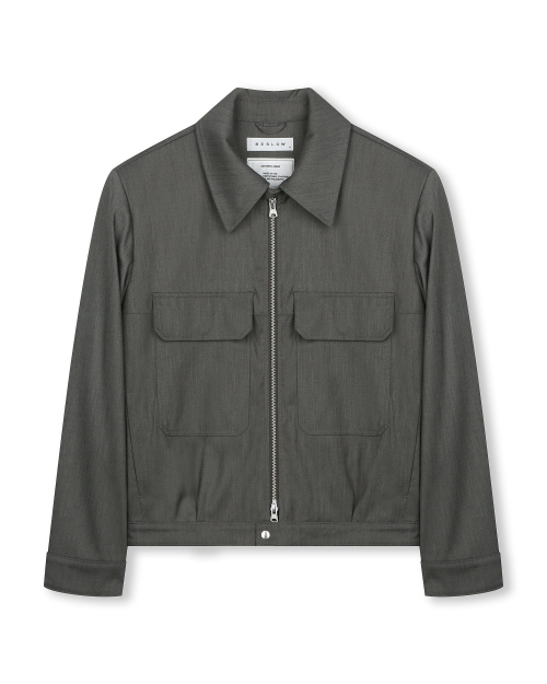비슬로우() [비슬로우X패션튜브삭형]MILITARY ZIP-UP SHORT JACKET GREY 상품 이미지