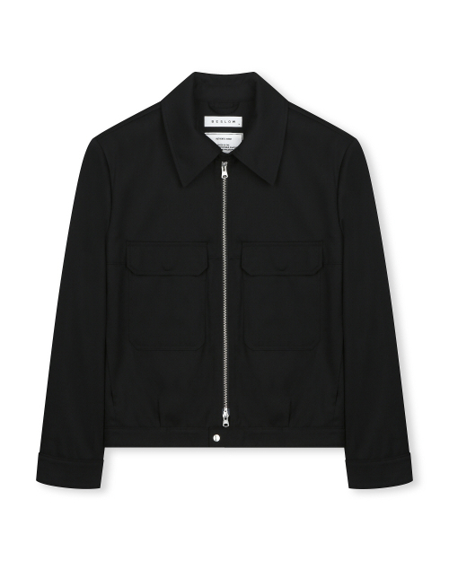 비슬로우() [비슬로우X패션튜브삭형]MILITARY ZIP-UP SHORT JACKET BLACK 상품 이미지