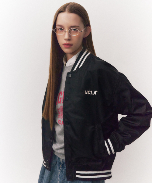 Куртка-васити унисекс в стиле преппи UB3UJ82 (BLACK)