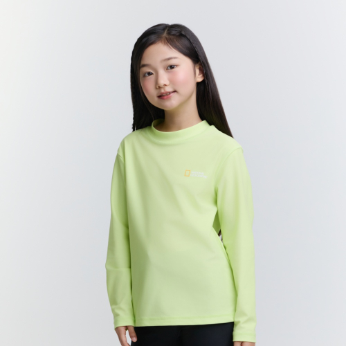 내셔널지오그래픽 키즈 K252URG620 변형로고 래쉬가드 L/TEE LIME